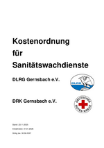 Aktuelle Kostenordnung (Stand 11/2025)
